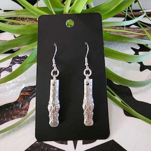 Silverware earrings made from up-cycled vintage silver plate silverware. Free shipping within Canada