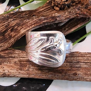 Spoon ring made from vintage silverplate silverware