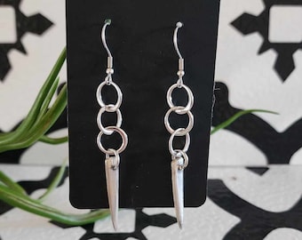 Fork tine earrings made from up-cycled vintage silver plate silverware. Free shipping within Canada.