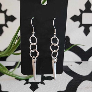 Fork tine earrings made from up-cycled vintage silver plate silverware. Free shipping within Canada.