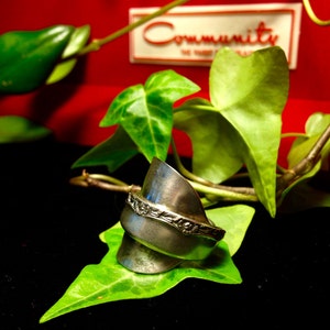 Demi Tasse spoon ring made from vintage silverplate silverware