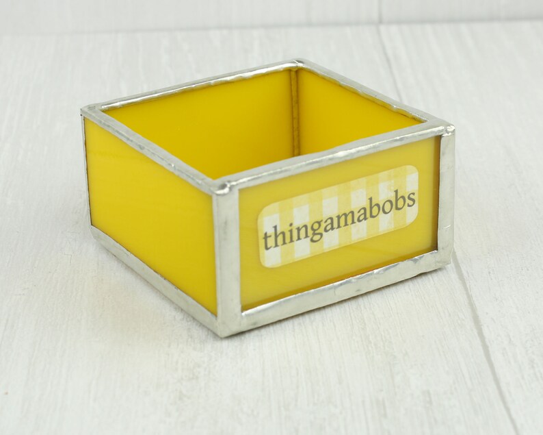 Yellow Glass Desk Organizer Small Tray Decorative Box Small Etsy