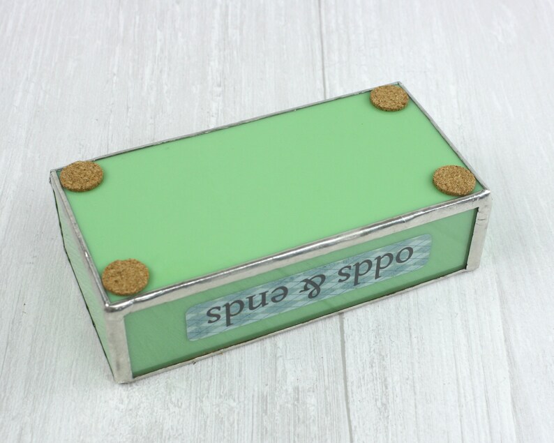 Green Small Glass Tray Desk Organizer Box Funny Office | Etsy