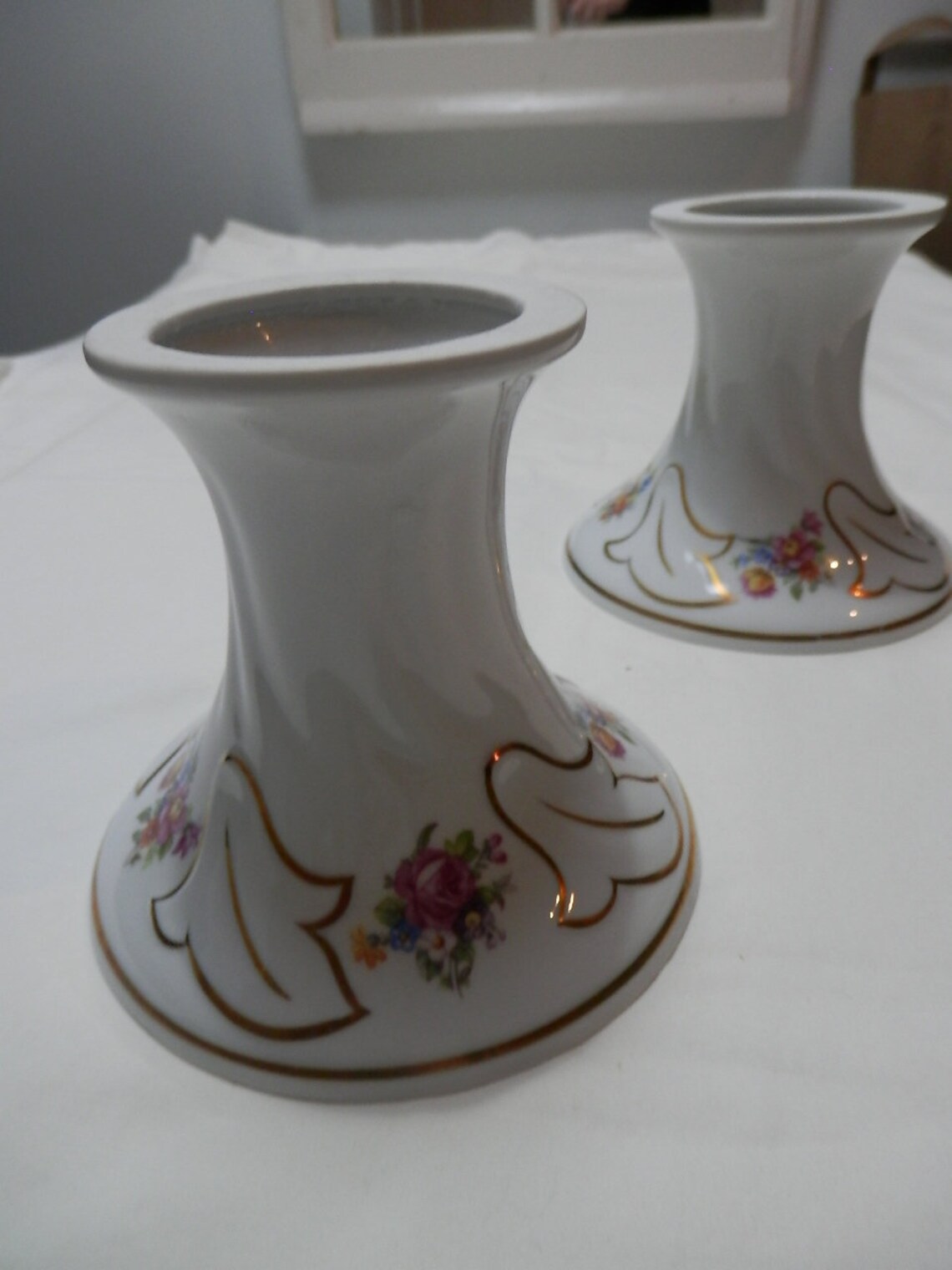 Set of Porcelain Candle Holders made in East Germany Etsy