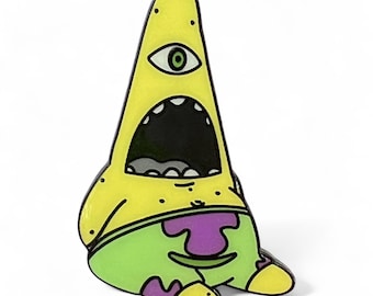 Trippy Cyclops Patrick Hat Pin – Glow in the Dark EDM Festival Enamel Pin
