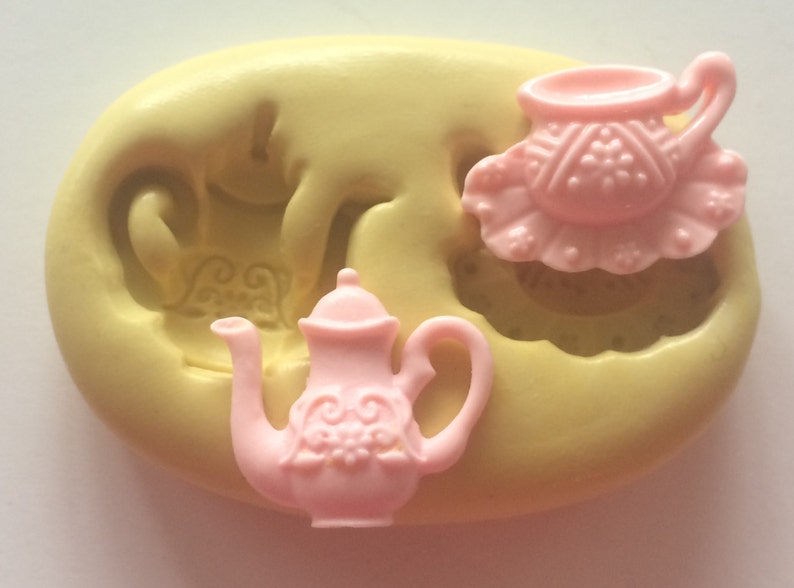 TEA Party Set Mold Teapot Mold Tea Cup Mold Silicone Mold Etsy