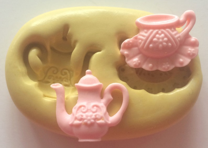 TEA Party Set Mold Teapot Mold Tea Cup Mold Silicone Mold Etsy