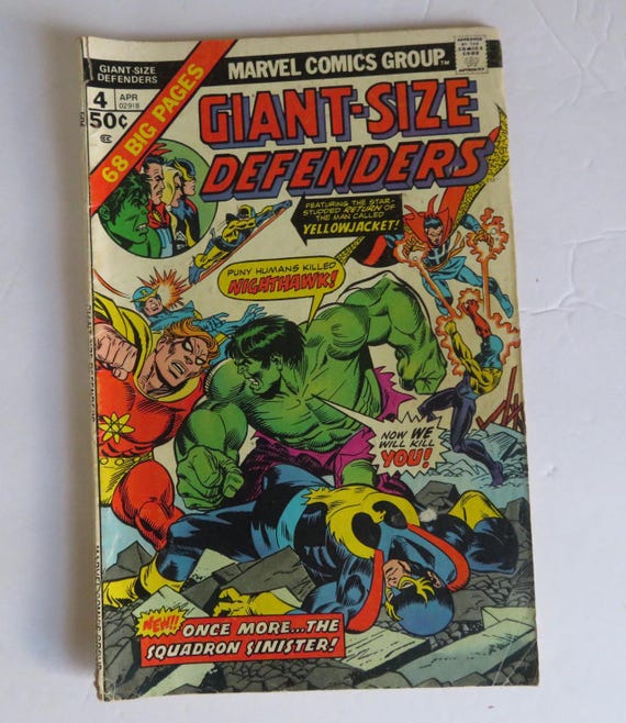 Giant Size Defenders #4 Comic: Yellowjacket, Hulk (1975) GH - Etsy