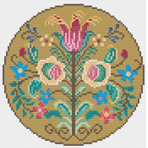 Spring Tulip Rosemal cross stitch pattern