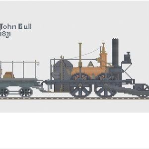 John Bull Train cross stitch design