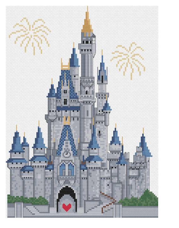 Disney Castle Cross Stitch Design Inspired By The Disney Etsy