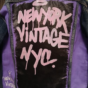 Original, One of a Kind, Custom Design, Vintage Style, Graffiti Denim Jacket