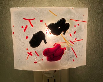 Fused Glass Nightlight - Handmade Vintage Shoe Design