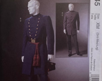 McCall's Costumes M4745 2000s Civil War Uniform Union Double Breasted Coat Trousers Historical sewing pattern sizes small-XXXL McCalls 4745