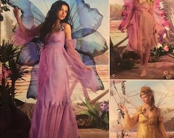 Simplicity 3632 PLUS SIZE Fairy Faerie Fae Witch Nymph Dryad Naiad Dress Tunic and Pants Costume UNCUT sewing pattern Bust 36 in - 42 in