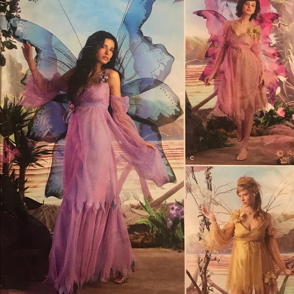 Simplicity 3632 PLUS SIZE Fairy Faerie Fae Witch Nymph Dryad Naiad Dress Tunic and Pants Costume UNCUT sewing pattern Bust 36 in - 42 in