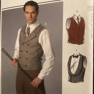 McCall&#39;s M8133 2020s Vest Collar Button Sleeve Variations Historical Costume Cosplay UNCUT FF sewing pattern sz S-XXXL chest 34 - 56 in 8133
