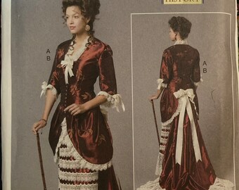 Butterick B6572 Making History Victorian Visiting Suit 1880s Western Costume Edwardian Day Dress UNCUT FF bust 30.5-36" sewing pattern 6572