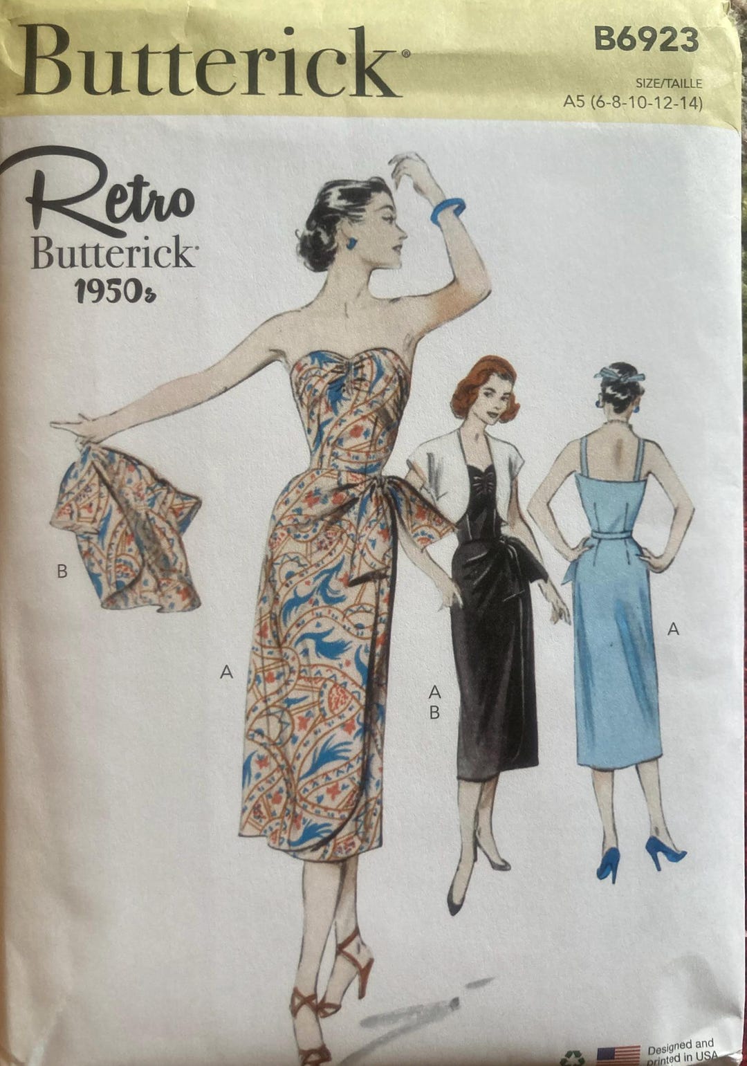 Butterick B6923 Retro Vintage 1950s Reproduction Cocktail Dress Bolero ...