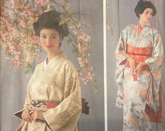 Simplicity Costumes 4080 2000s Kimono Obi Drape Bustle Sash Back Support Bow Knot Dickey UNCUT FF sewing pattern bust 30 1/2 in - 42 in