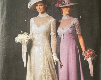 Simplicity 9716 Vintage 2000s Edwardian 1910s Gown Titanic Costume Dress Historical Bridal Wedding UNCUT FF sewing pattern bust 30.5-34 in