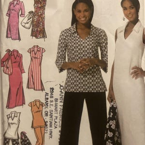 May include: Simplicity sewing pattern number 4632 for sizes 20W-28W. The pattern includes instructions for making a blouse, pants, and a dress. The pattern is for women's clothing.