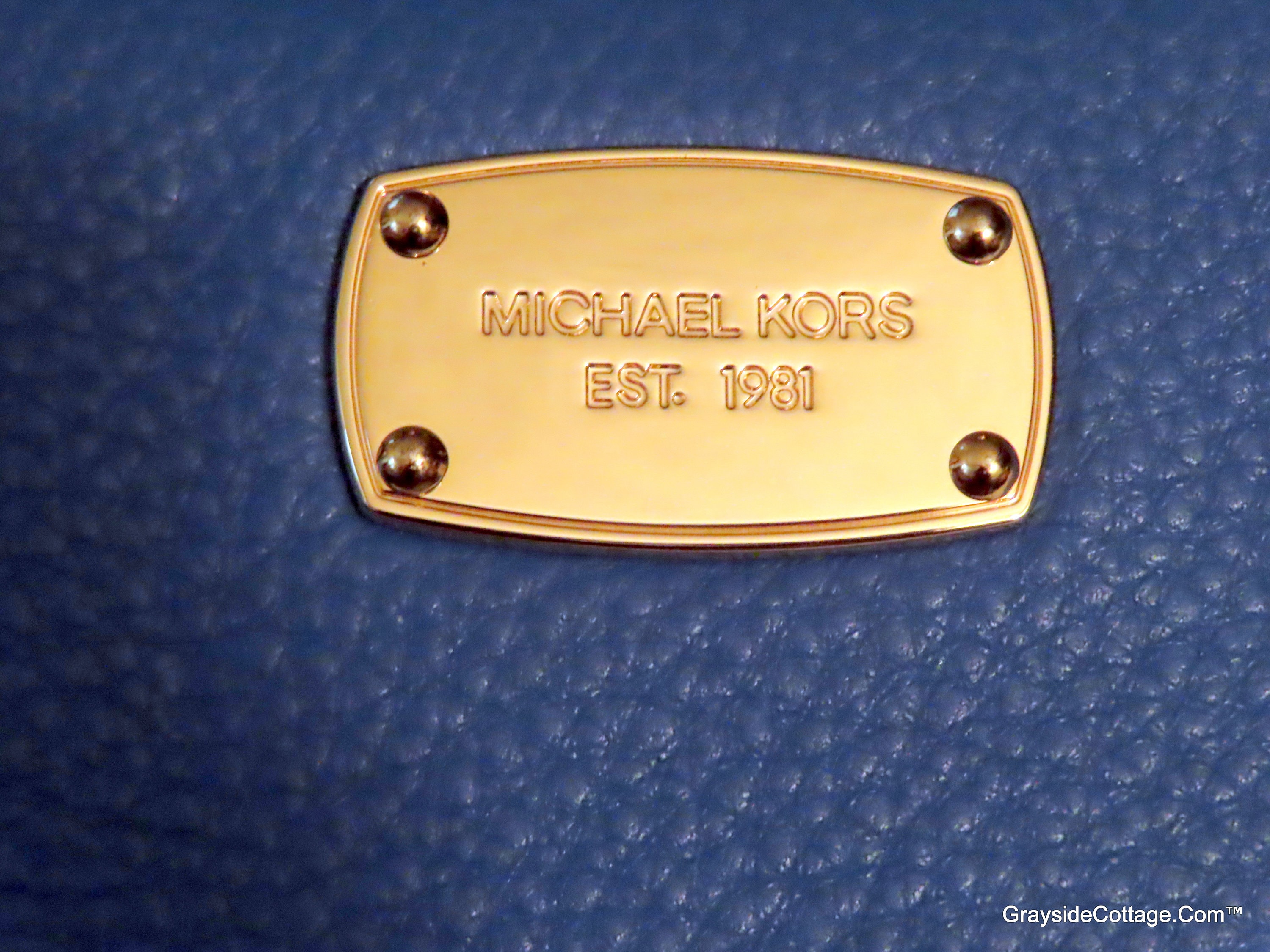 Original Michael Kors Key Chain Wallet Blue Pebble Zip Small