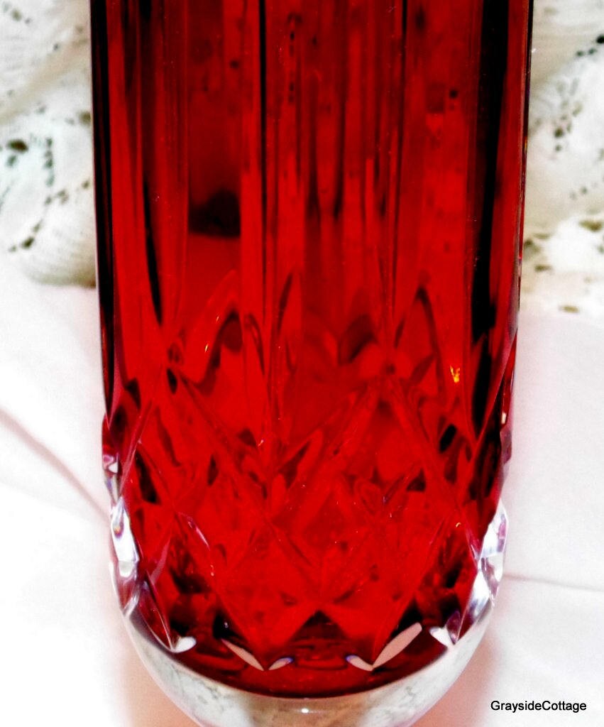 Waterford Crystal Bud Vase 8 Red Lismore Footed Flower Vase in Original
