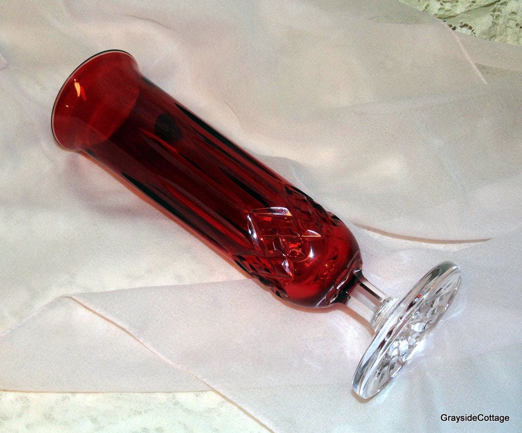 Waterford Crystal Bud Vase 8 Red Lismore Footed Flower Vase in Original