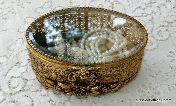 Vintage Stylebuilt Large Jewelry Casket Gold Plated Ormolu