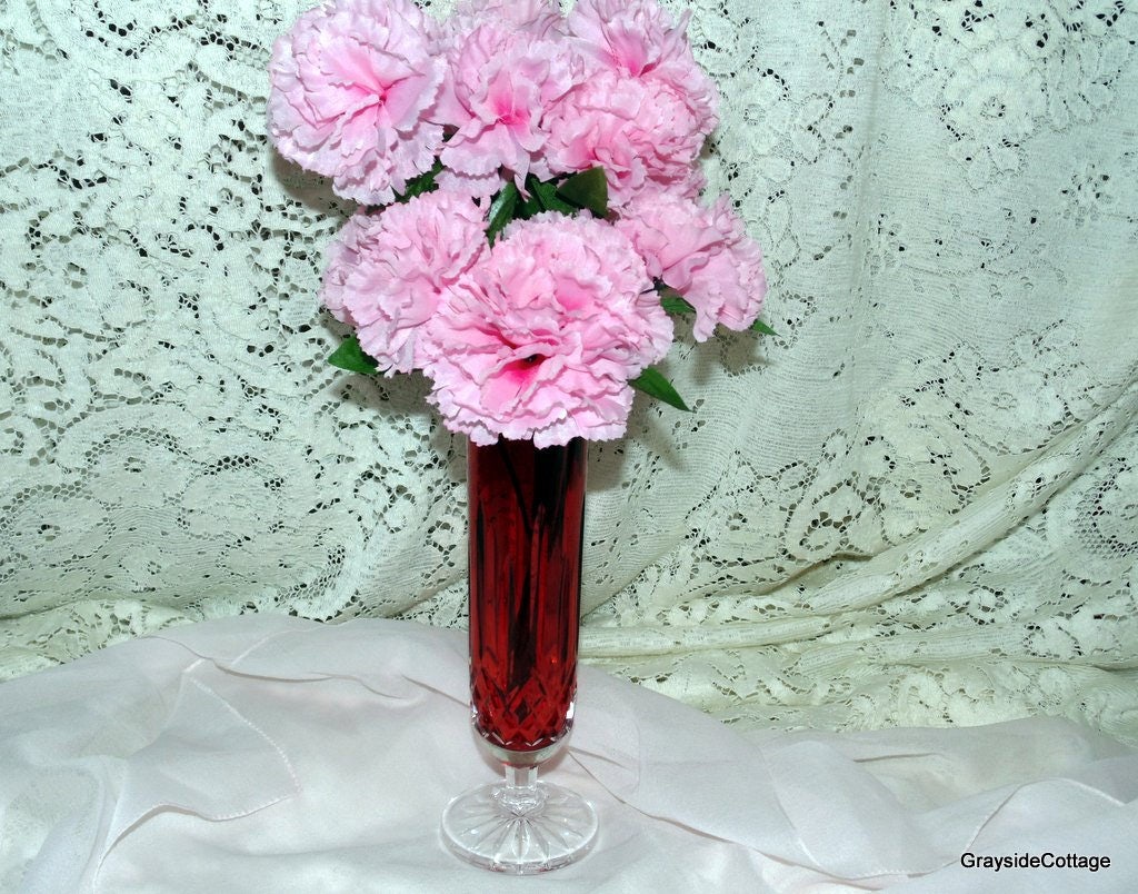 Waterford Crystal Bud Vase 8 Red Lismore Footed Flower Vase in Original