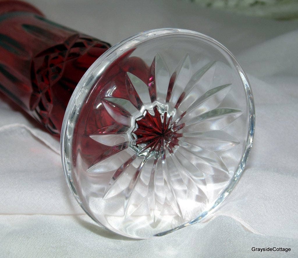 Waterford Crystal Bud Vase 8 Red Lismore Footed Flower Vase in Original