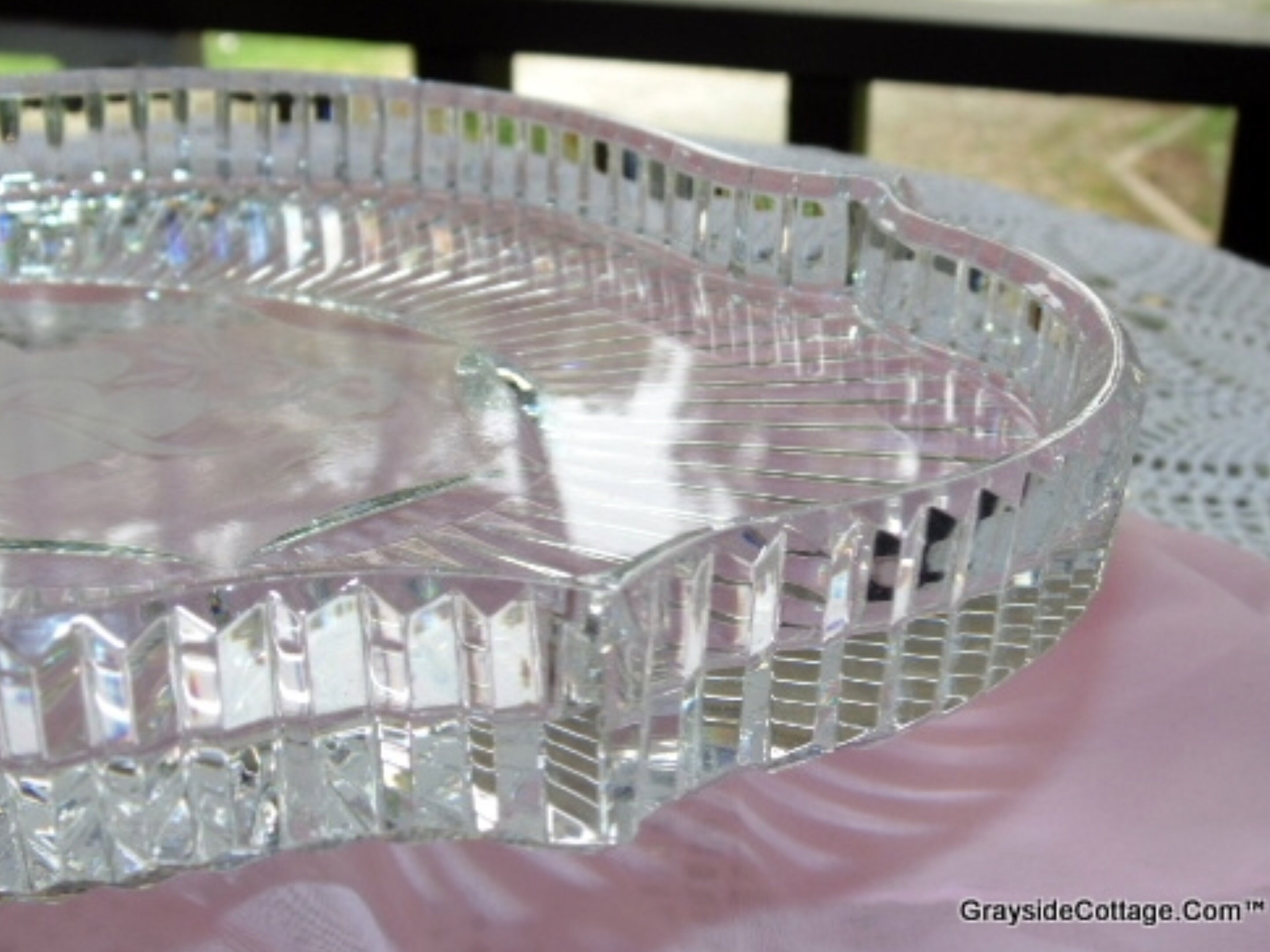 WATERFORD Cut Crystal Vanity Tray • Hand Cut • Lead Crystal Vanity Tray