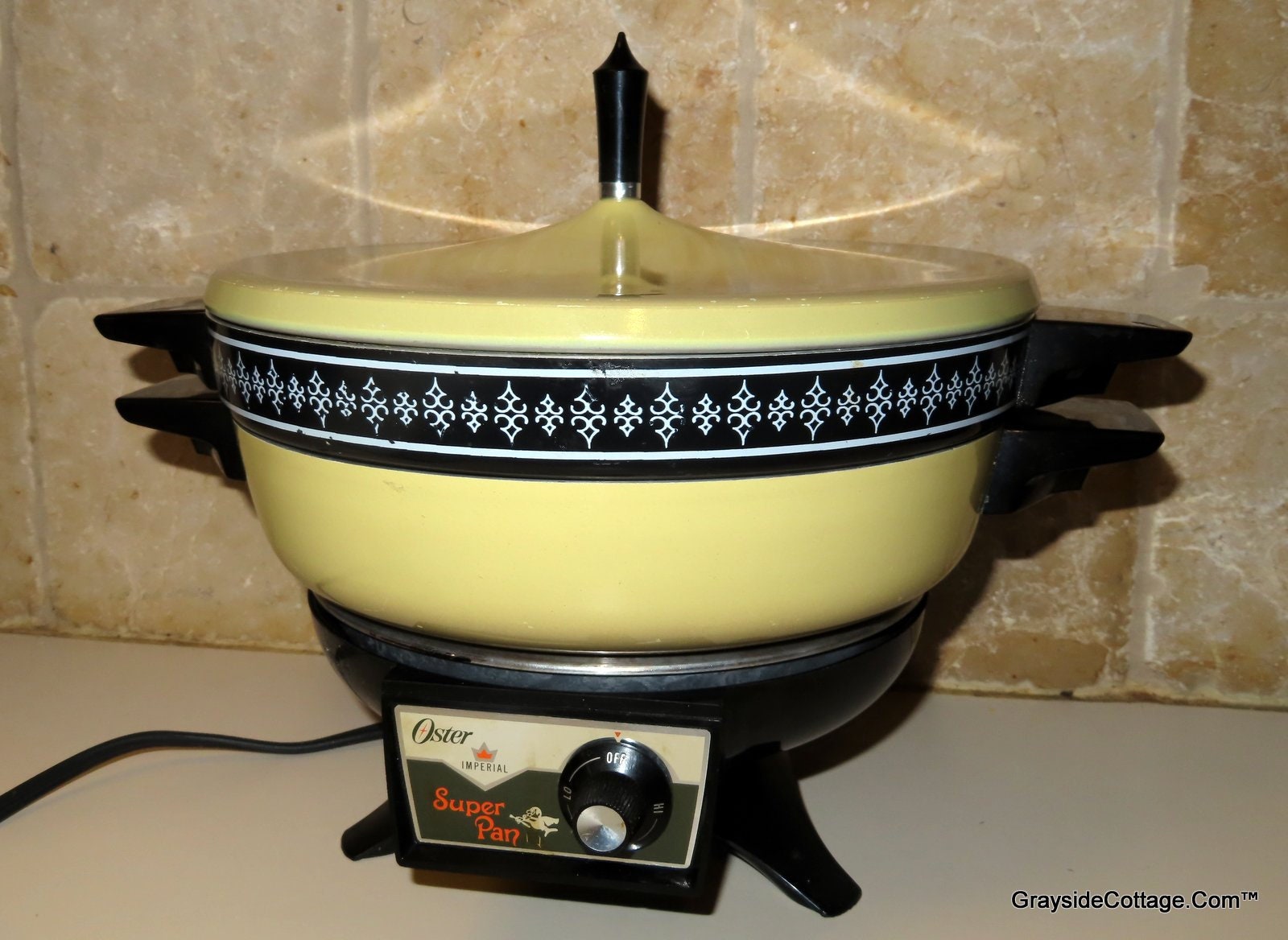 Oster, Dining, Vintage Mcm Electric Oster Fondue Set Ombre Yellow Pot  Heat Plate Never Used