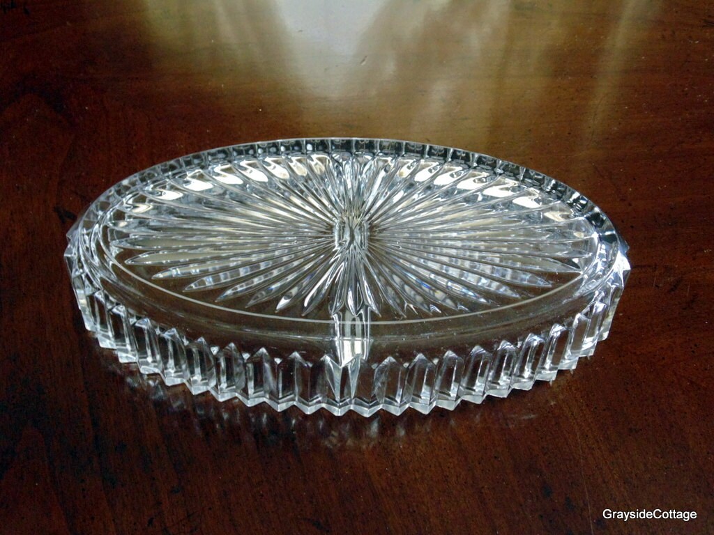 Vintage Divided Serving/Candy/Relish Dish Deep Cut Glass Crystal