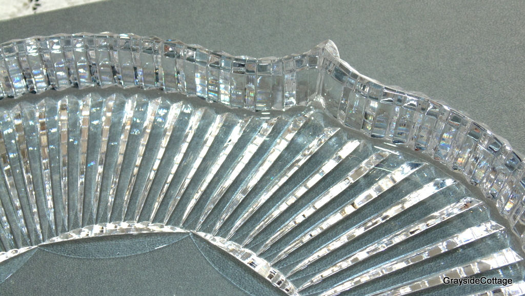 Waterford Crystal Vanity Tray Key to My Heart Eternity Plate, Dish. Hand Cut, Hand Engraved