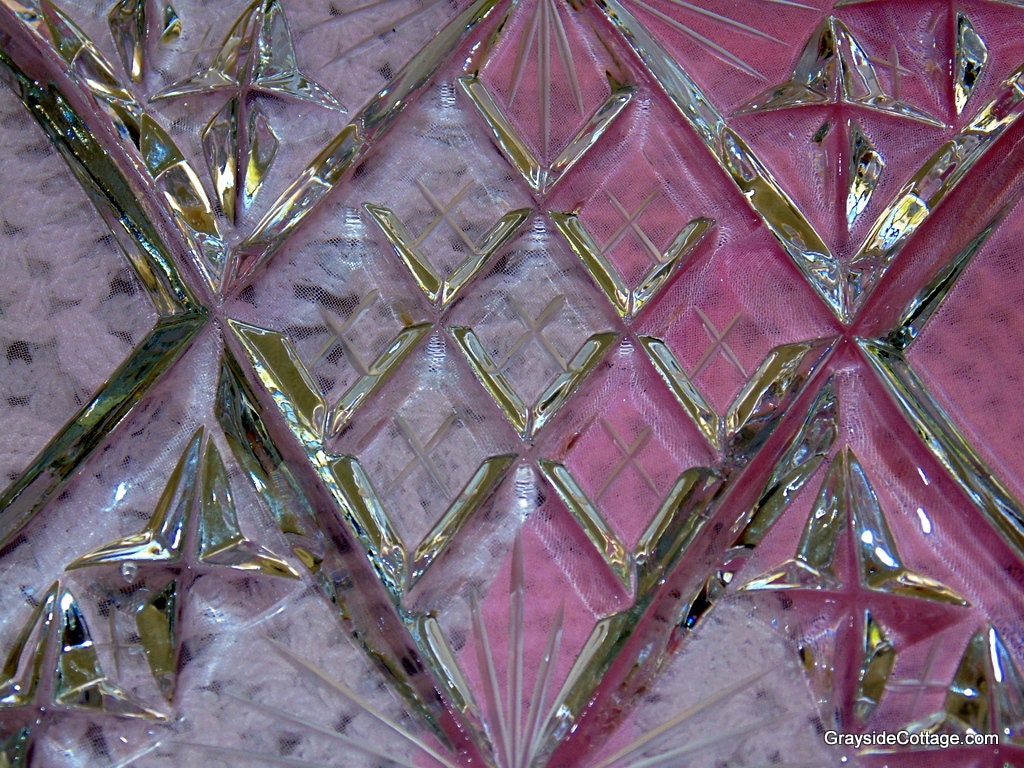 Cut Crystal Vanity Tray • Lead Crystal Tray • Vintage Vanity Tray