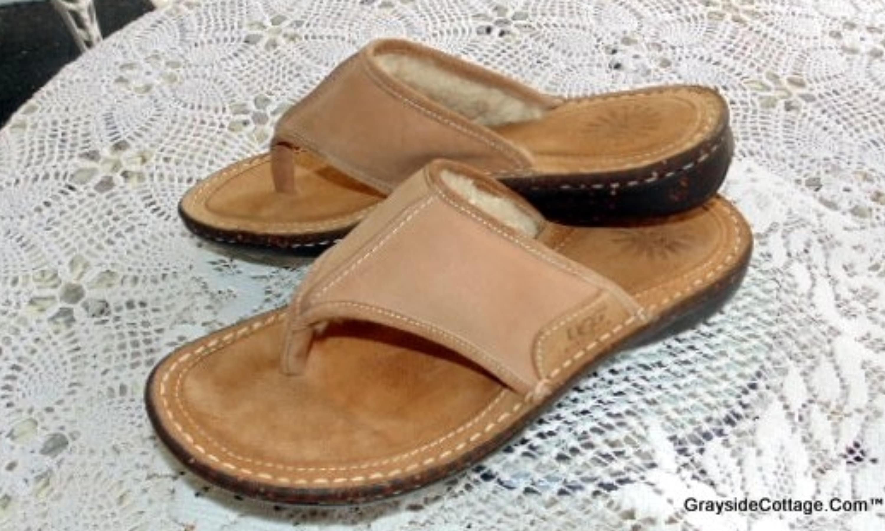 ugg fur lined flip flops