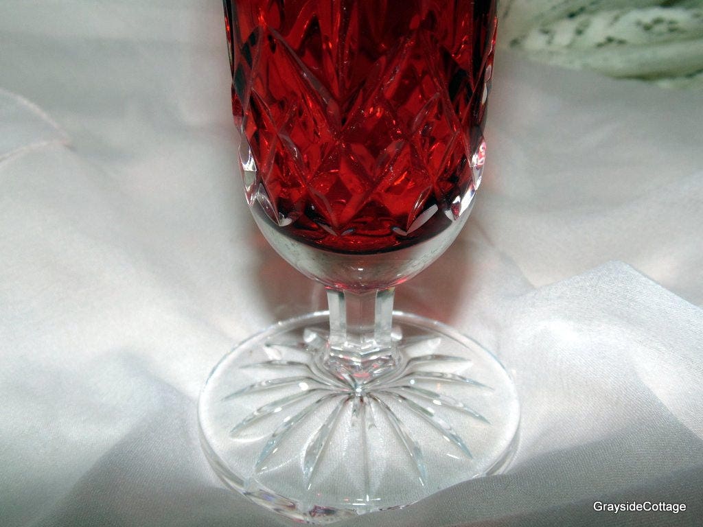 Waterford Crystal Bud Vase 8 Red Lismore Footed Flower Vase in Original