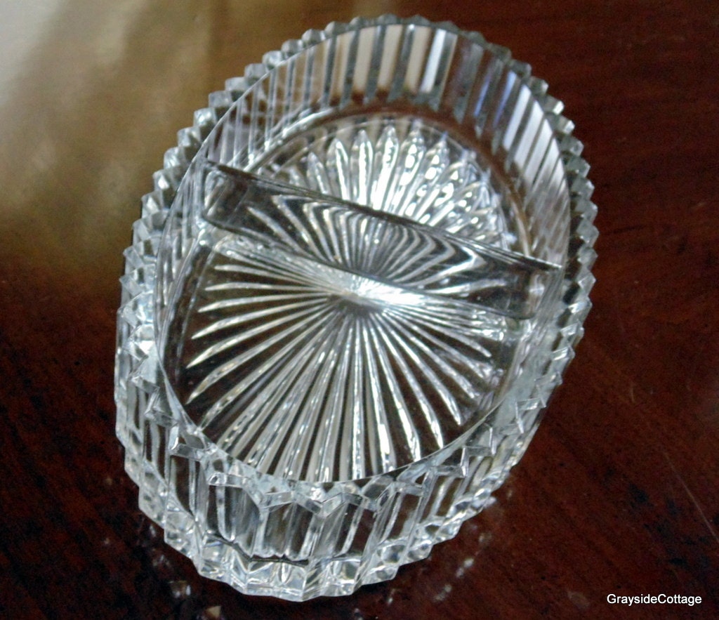 Vintage Divided Serving/Candy/Relish Dish Deep Cut Glass Crystal