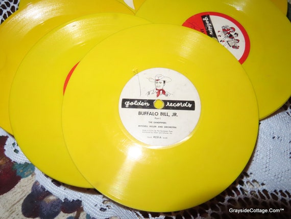 Vintage Yellow Vinyl 45 RPM Children's Golden Records (7)