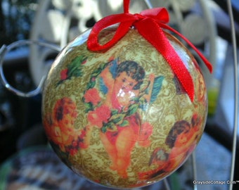 Cherubs • Christmas Tree Decorations, Matching Storage Boxes • 16 Handmade Christmas Decor