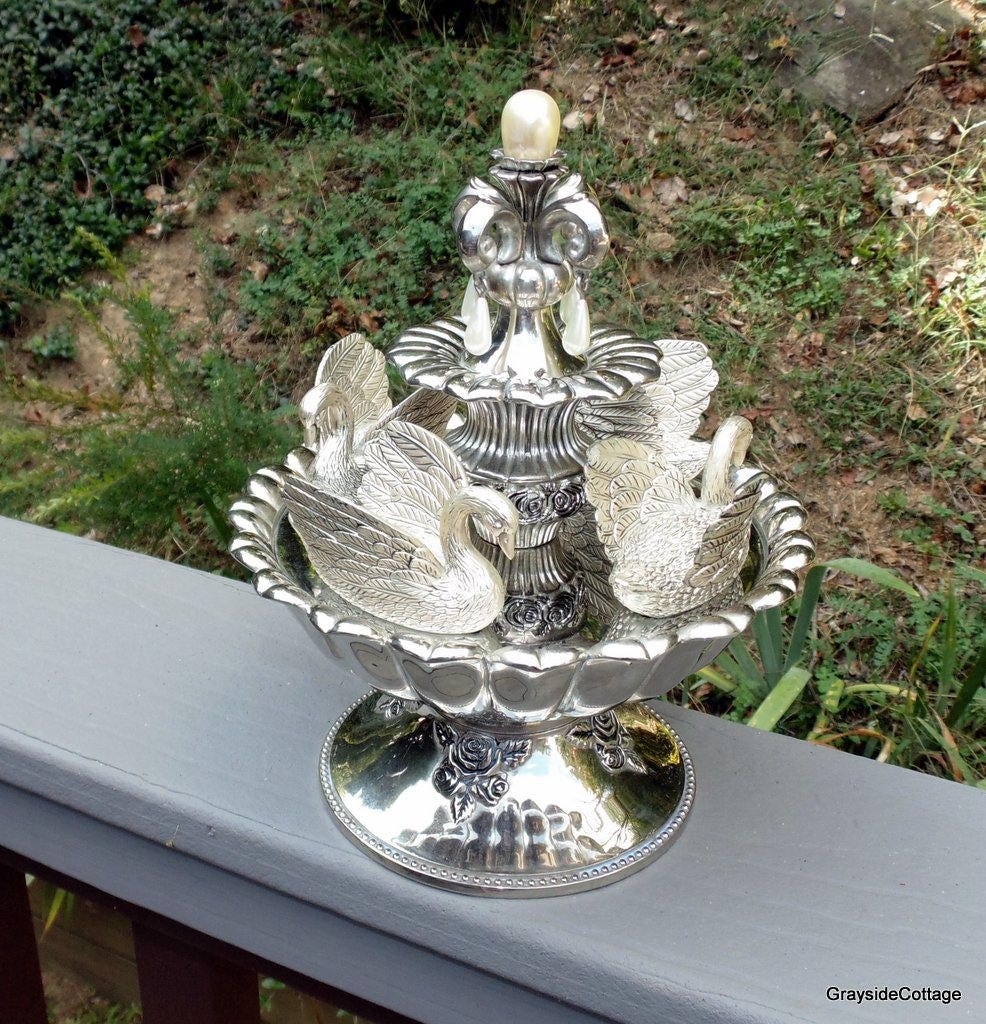 Silver Plated Musical Carousel, Music Box Centerpiece, Wallace