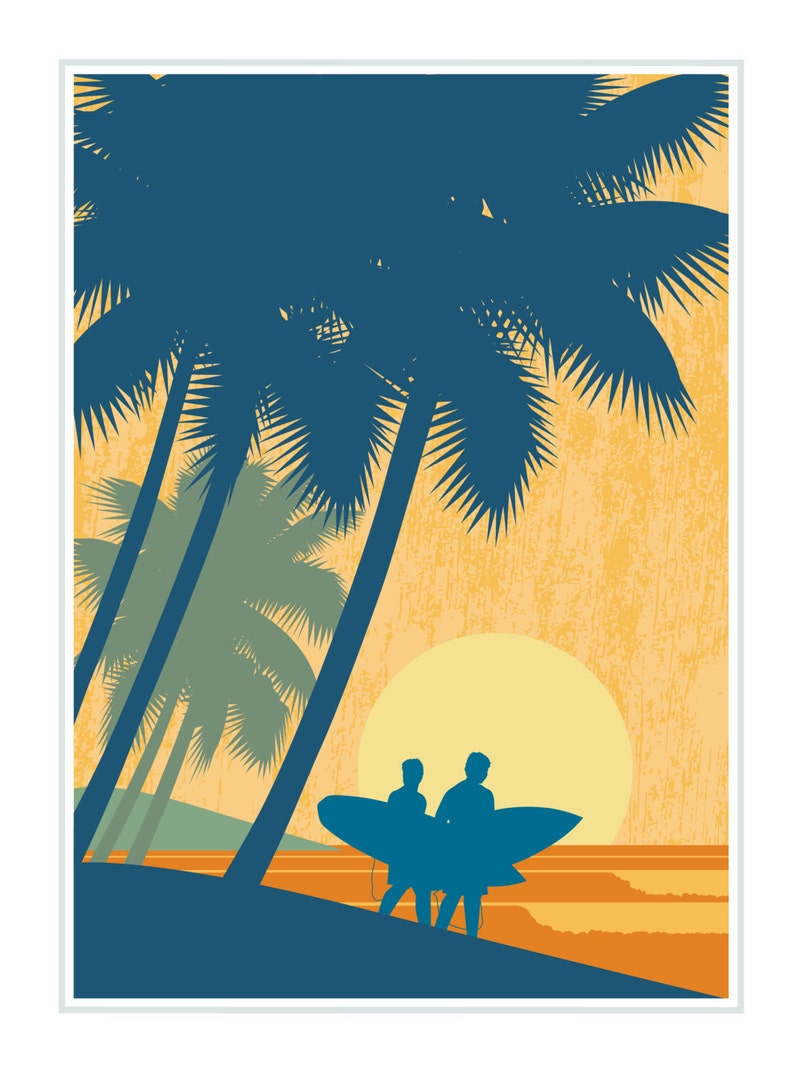 Surfing Poster Surfing Print Hawaii Poster Hawaii Print Etsy