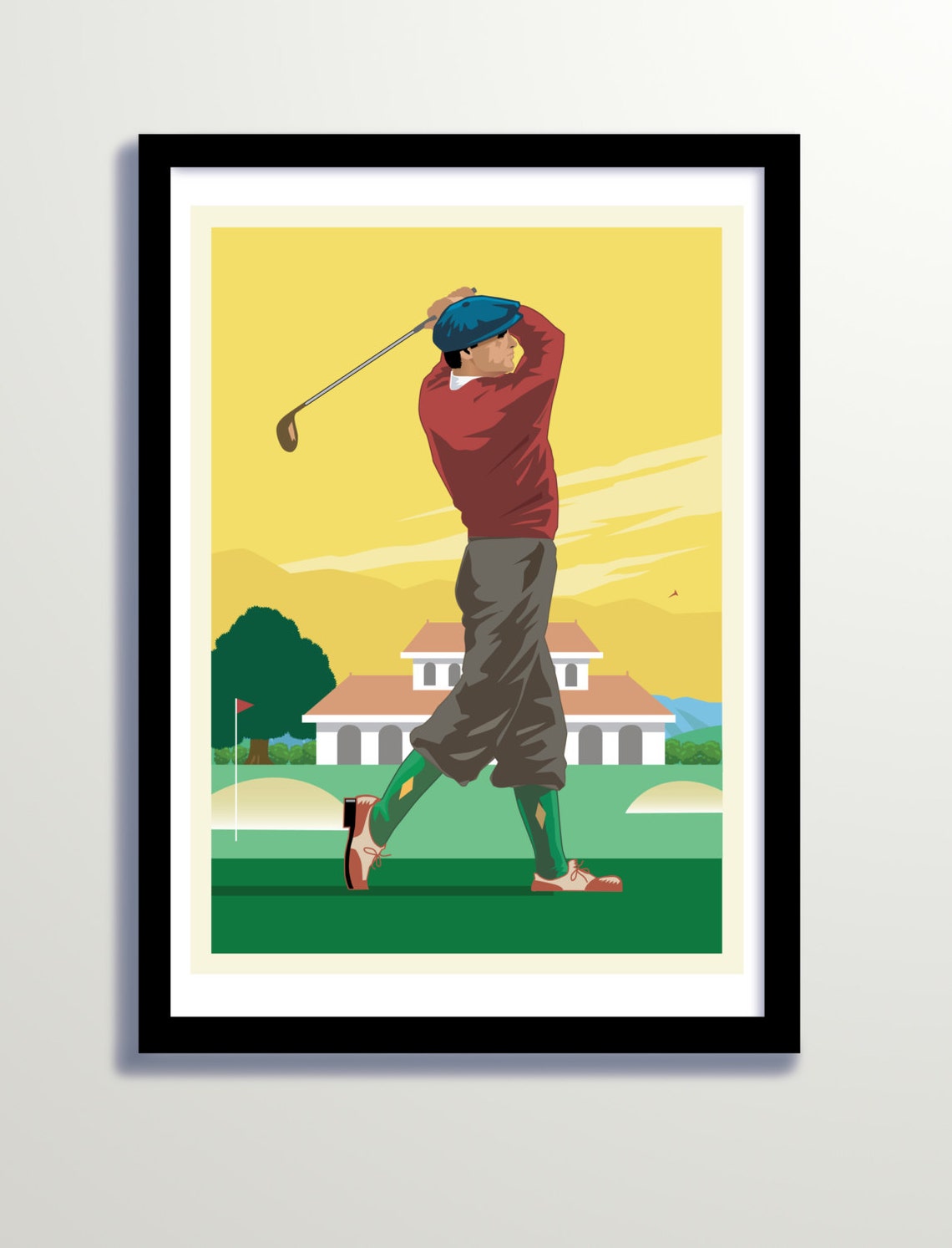 Vintage Golf Poster, Vintage Golf Print, Vintage Sports Print, Art Deco