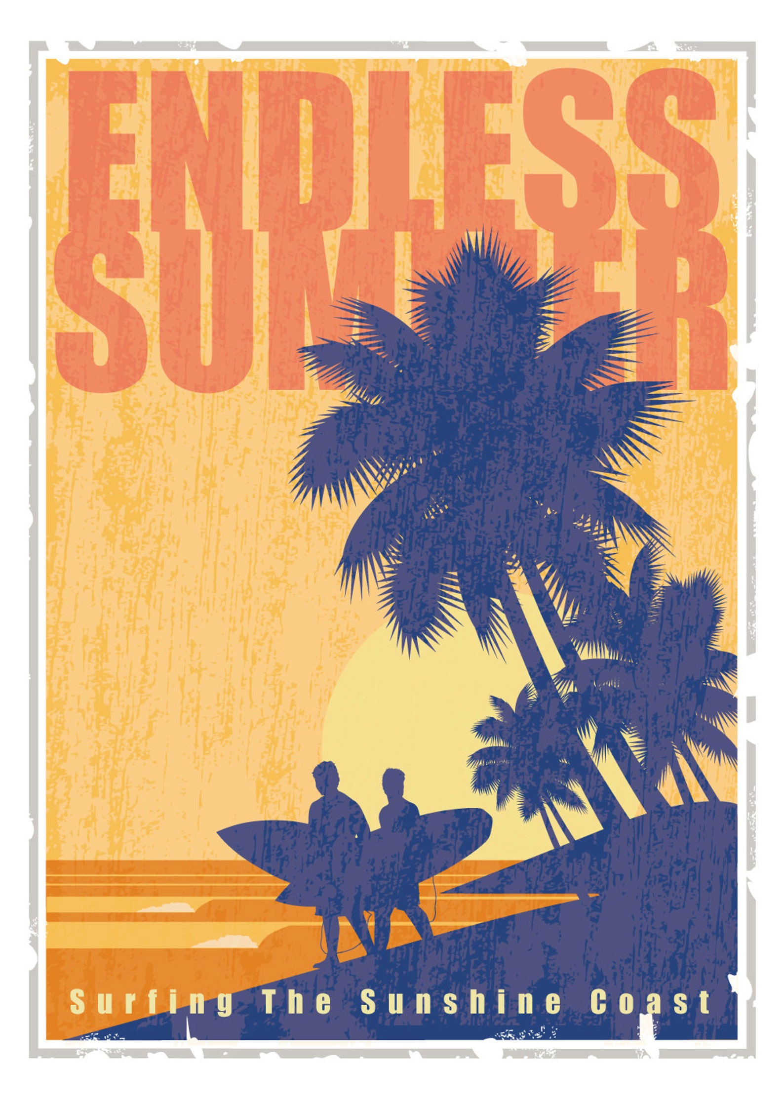 Vintage Surf Poster Vintage Travel Poster Vintage Print Etsy Australia