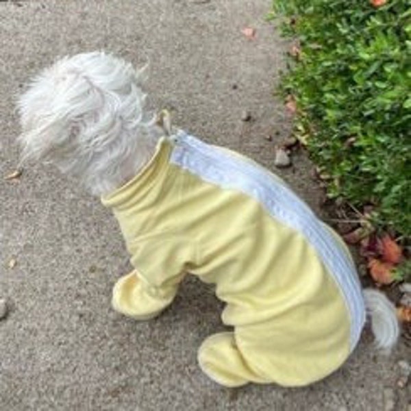 Custom Organic Solid Color 100% Cotton Knit OnePiece with Booties. Made To Your Pet's Measurements. Not just pj's! They're for anytime!