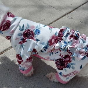 Custom Floral Printed Knit OnePiece for Pets.Custom Made To Your Pet's Measurements in 10 Floral Prints. Not just pj's! They're for anytime!
