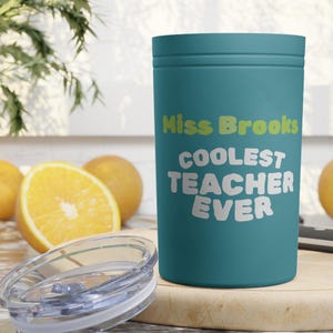 Coolster Lehrer aller Zeiten Becher, vakuumisolierte Kaffeetasse, Lehrer Geschenk, personalisierter Lehrerbecher, Jahresendegeschenk, Reisebecher