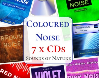 7 x CDs Green Noise, White Noise, Pink Noise, Brown Noise, Red Noise, Violet Noise, Blue Noise for Sleep, Sound Masking & Tinnitus.